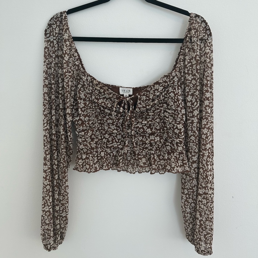 Long sleeve chiffon blouse